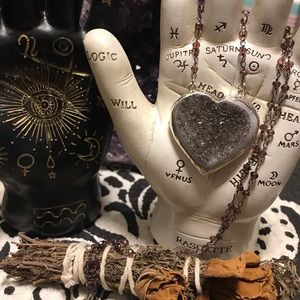 Agate Druzy Heart Necklace